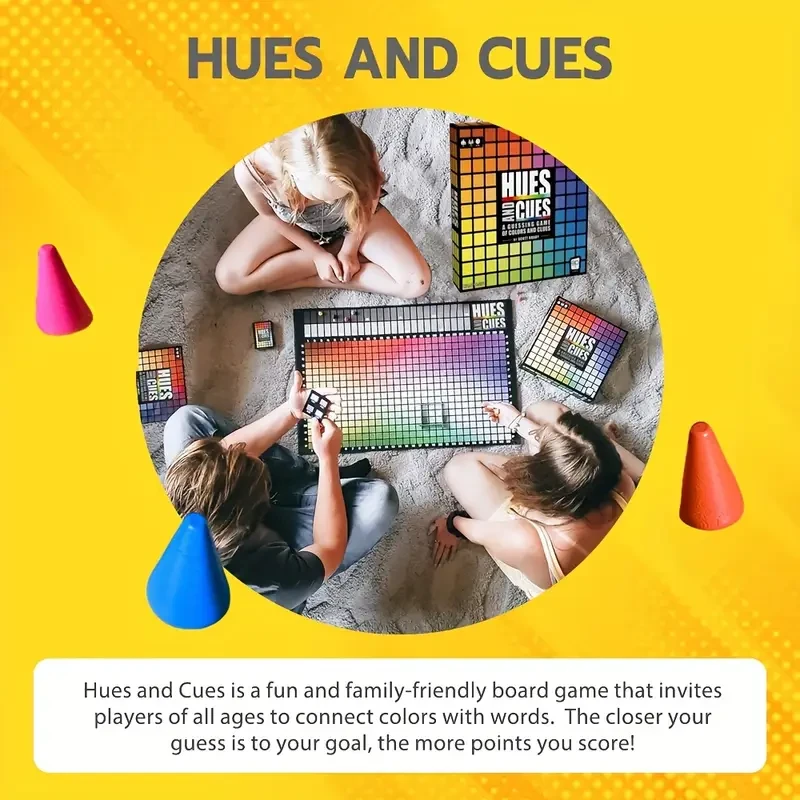 Vibrant Colorful Board Game for 3-10 Players  Connect 480 Squares with Clues & Guesses