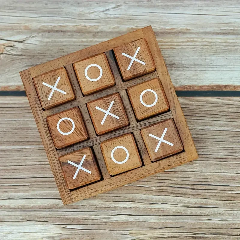 Classic Wooden Tic-Tac-Toe Game Set