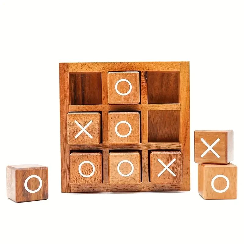 Classic Wooden Tic-Tac-Toe Game Set