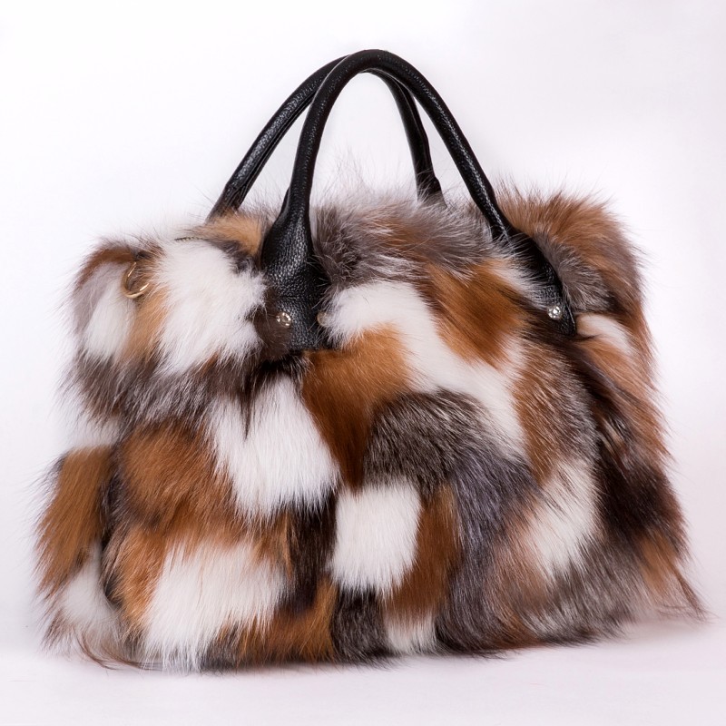 Fur Fox Hair One Shoulder Crossbody Portable Wool Bag