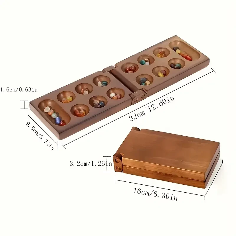 Luxury Foldable Wooden Mancala Board Game Set