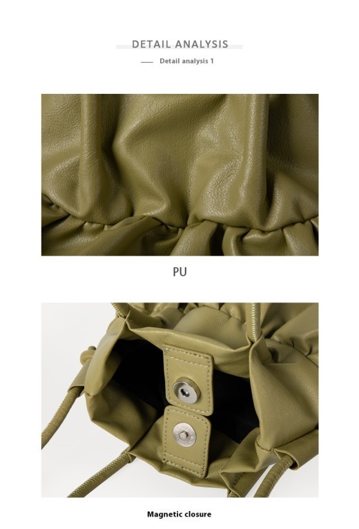 Bag Women's Pleated Ruffled Handbag Casual All-match Messenger Bag