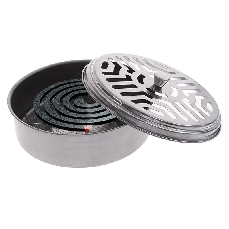 Safe Metal Mosquito Coil Holder - Round Rack Plate for Spiral Incense Repellent