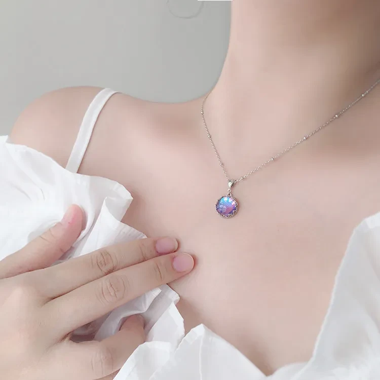 Glass 925 Silver Necklace Pendant