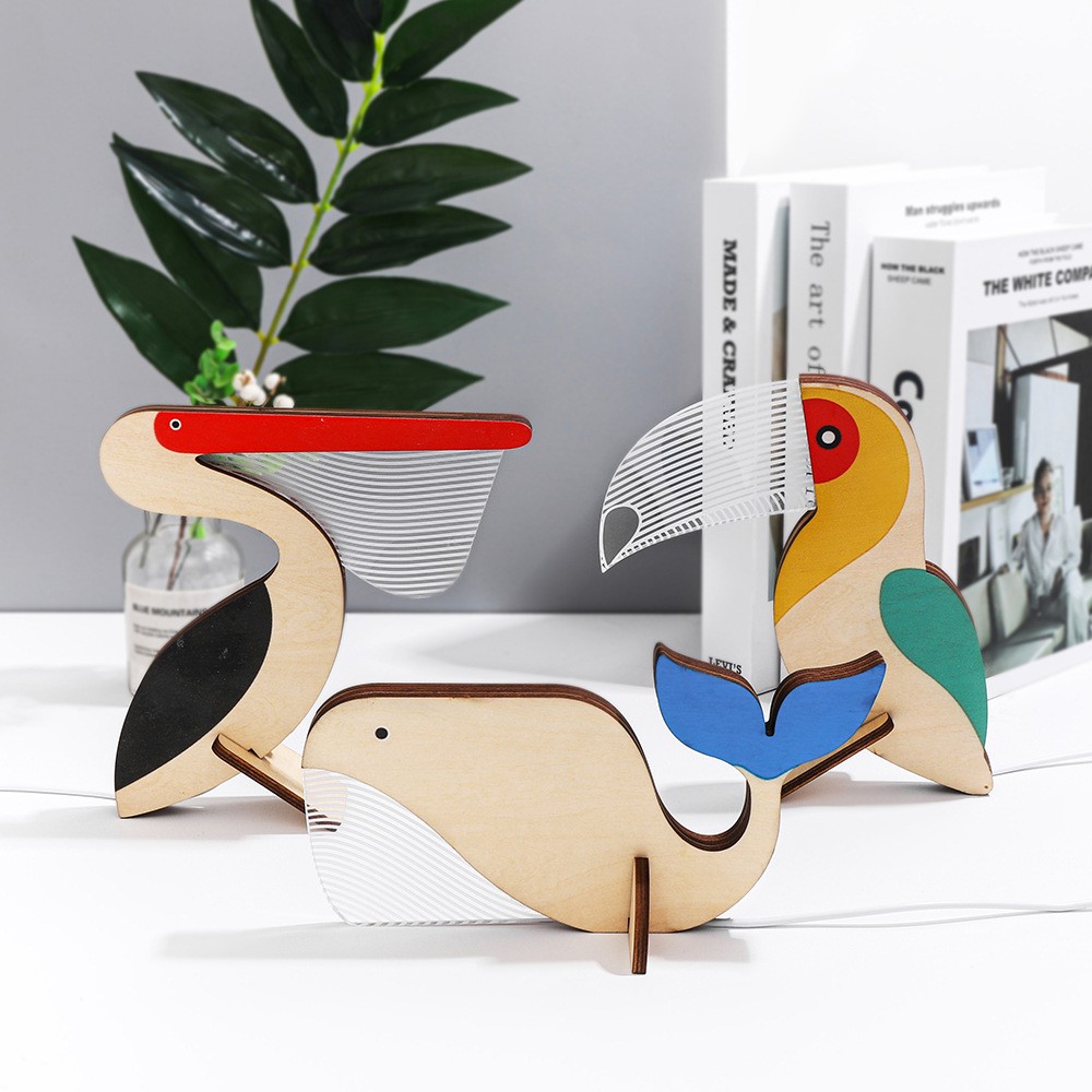Animals LED Night Light Wood Lamp