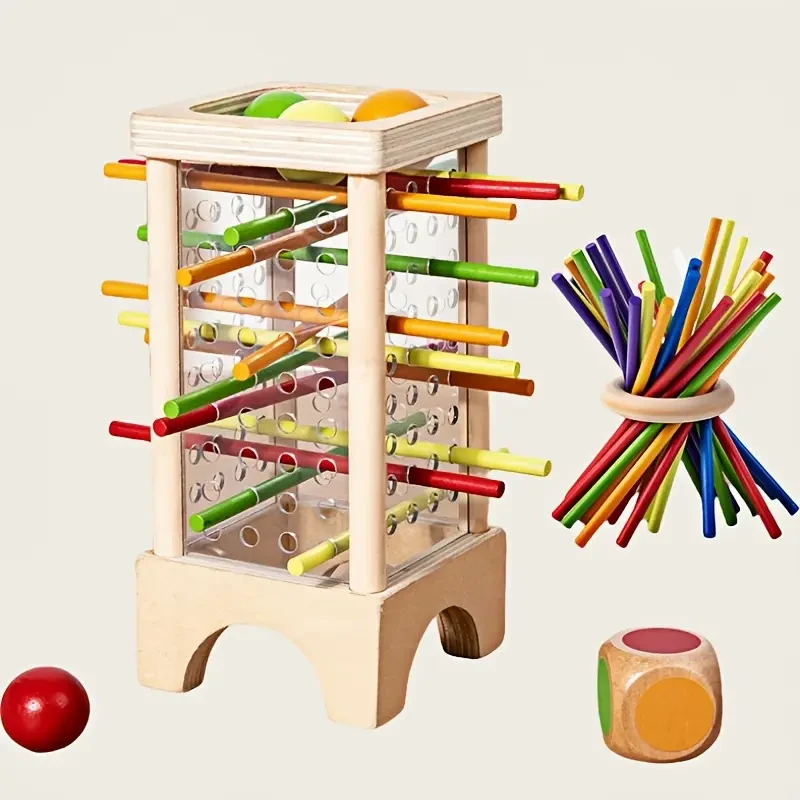 A Wooden Stacking Game That Helps Distinguish Colors And Shapes