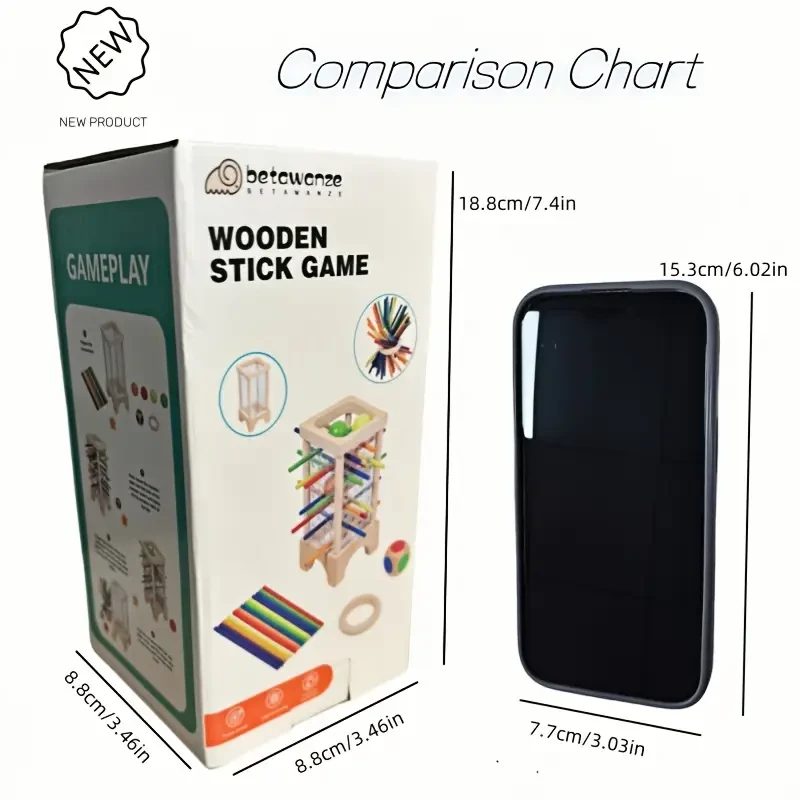 A Wooden Stacking Game That Helps Distinguish Colors And Shapes
