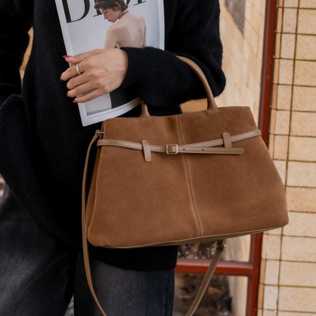 High-grade Suede Retro Easy Matching Commuter Frosted Portable Shoulder Crossbody Bag