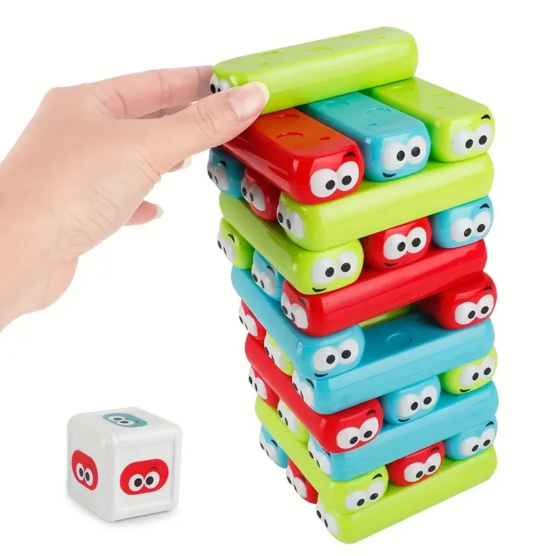 30pcs Colorful Stacking Blocks Game - Fun Educational Toy for Family Gatherings