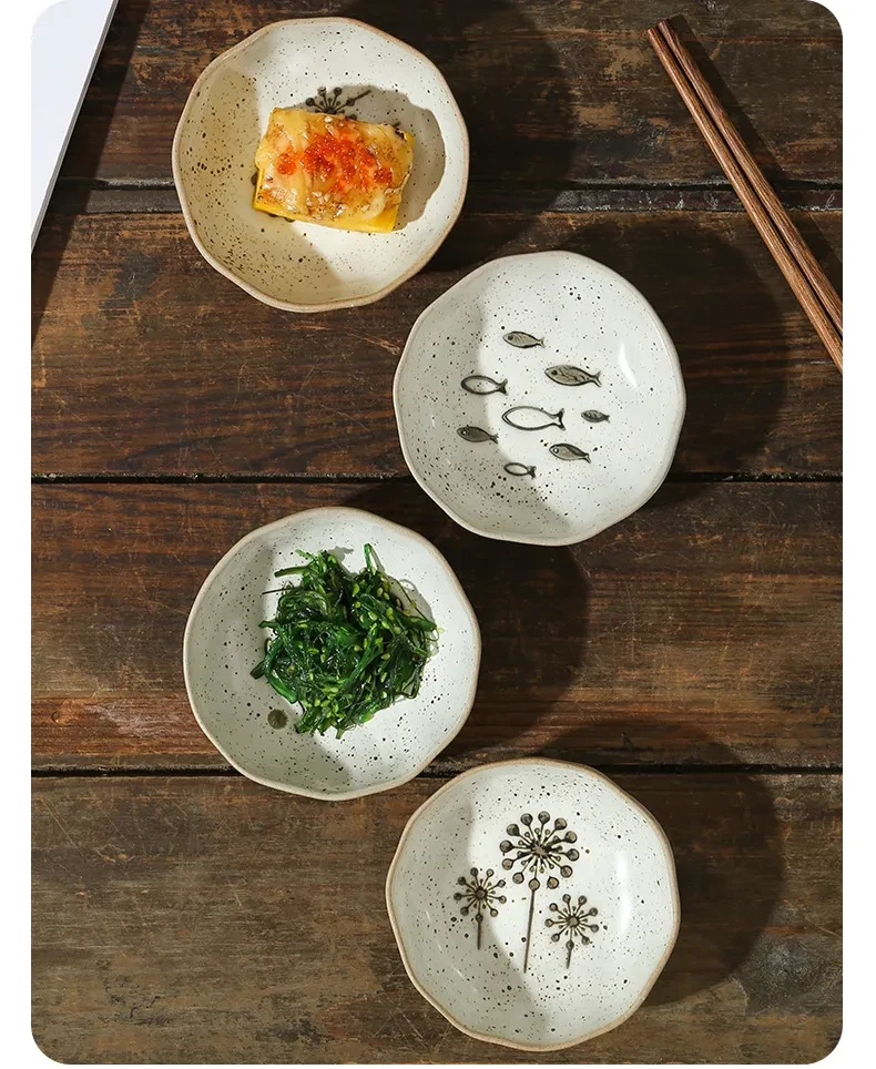 Japanese Household Dish Ceramic Condiment Saucer