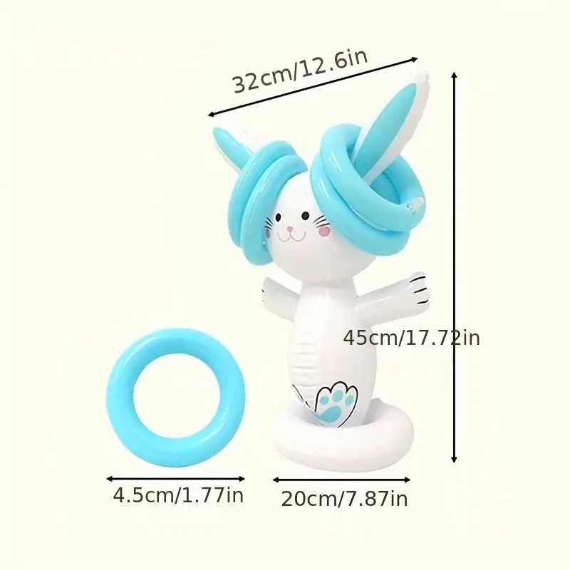 1 Set Easter Bunny Inflatable Ring Toss Game