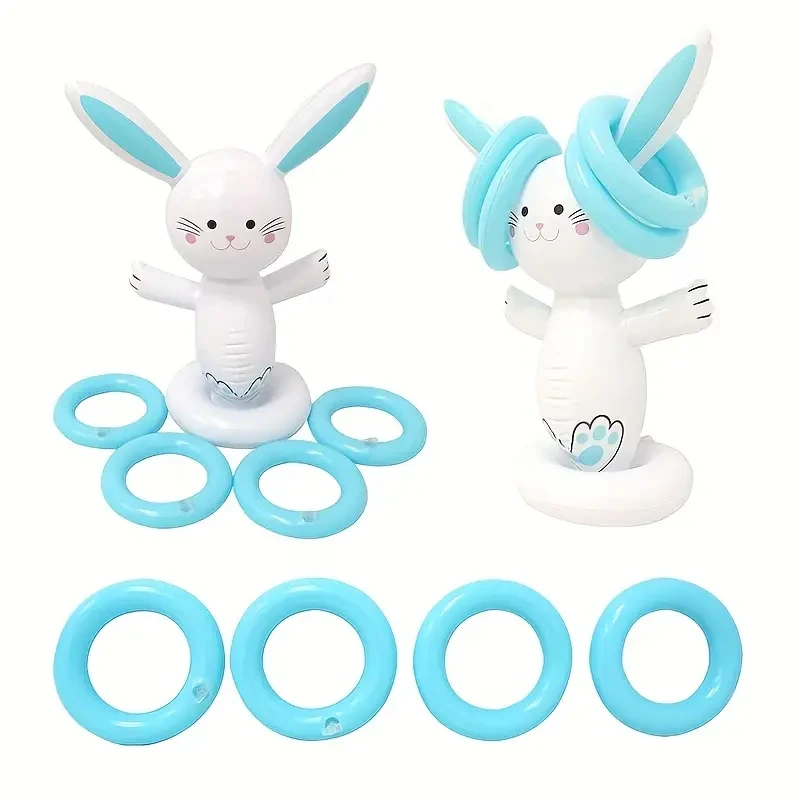 1 Set Easter Bunny Inflatable Ring Toss Game