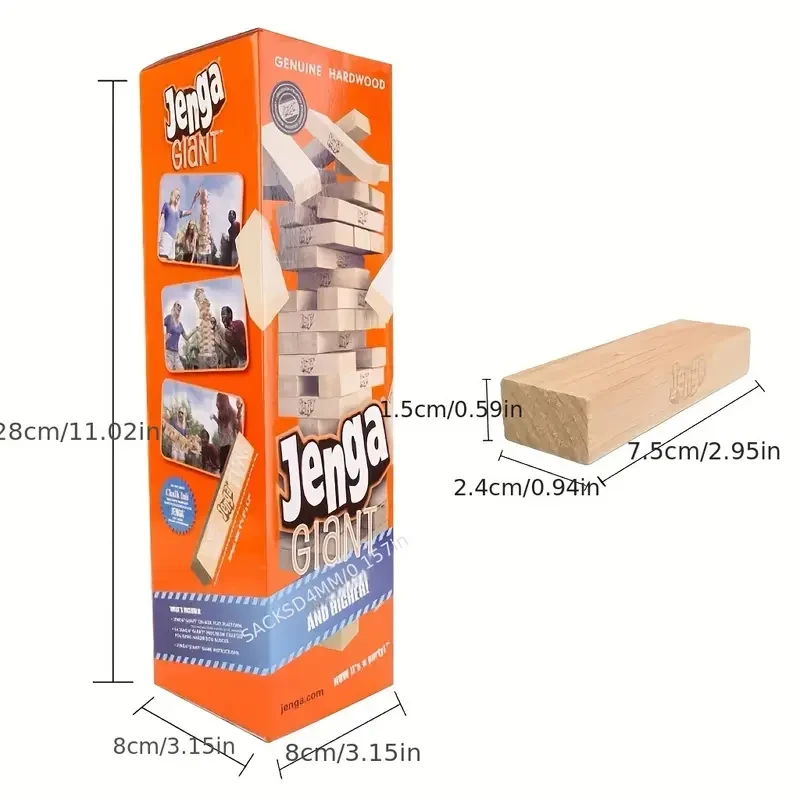 Classic Stacking Tower Game with Genuine Hardwood Blocks