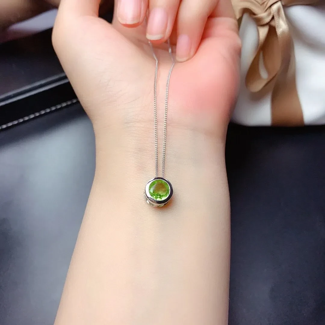 Women's Peridot Bubble Necklace Pendant