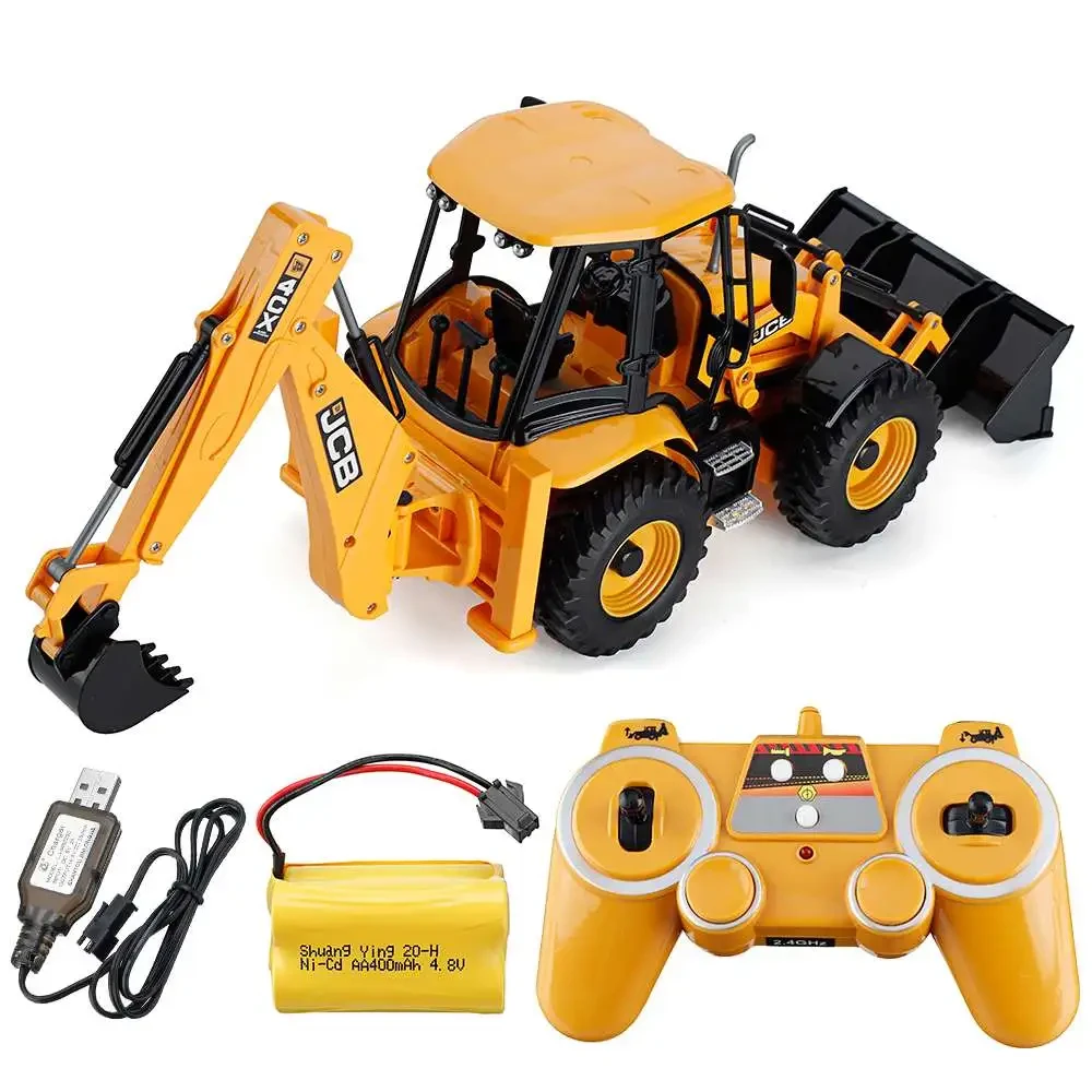 Remote Control Backhoe Loader Two-way Excavator Toy Electric Engineering Vehicle