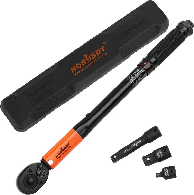 HORUSDY Click Torque Wrench Ratchet Socket Adaptor Extension 3/8" Drive