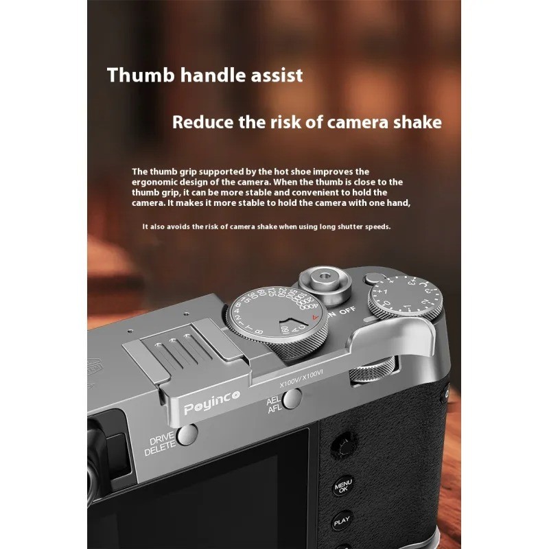 Universal Metal Hot Shoe Thumb Handle for Camera X100V, X100VI, X100F, XE3, XE4