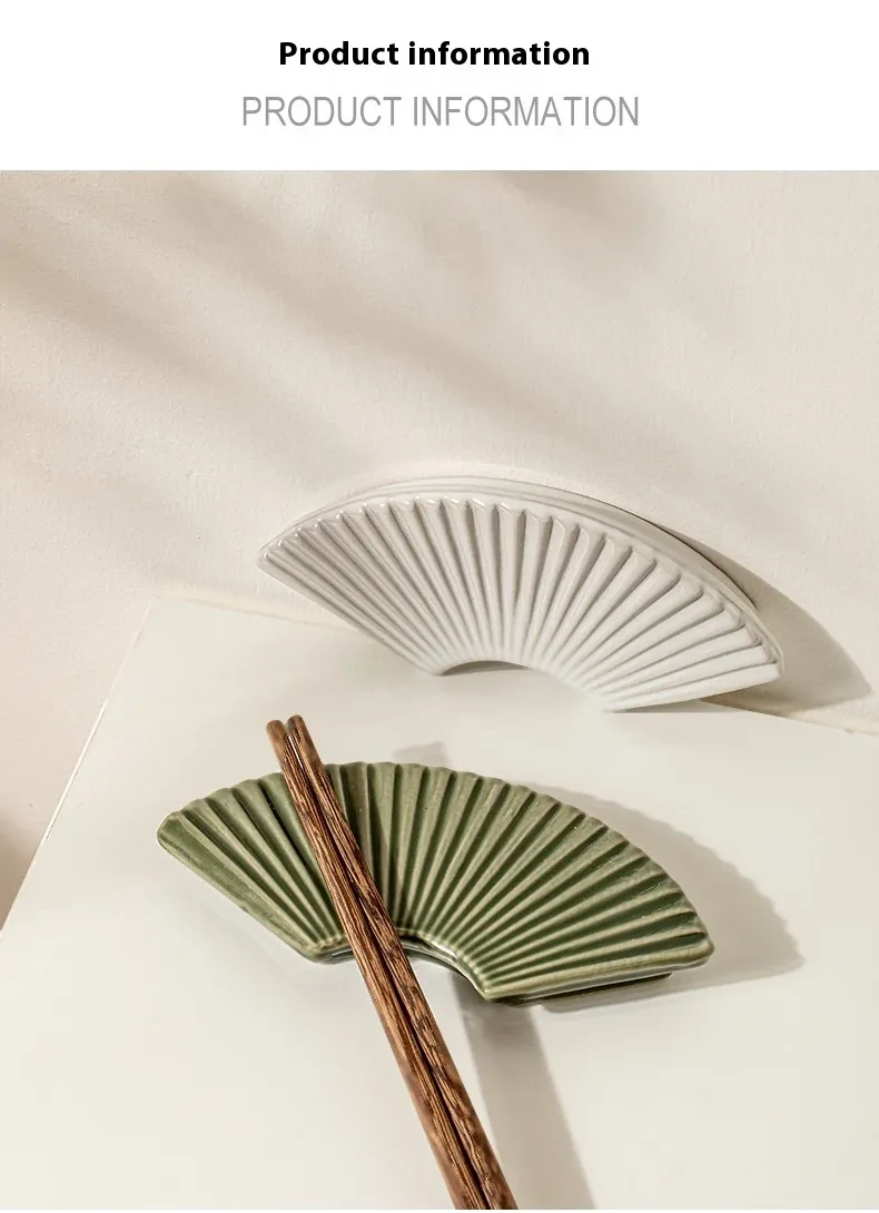 Fan-shaped Ceramic Chopsticks Rack Home Creative Tableware Decoration