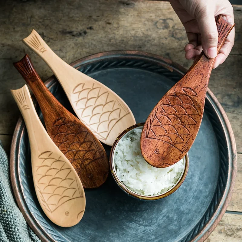 Non-stick Rice Dedicated Household Wooden Rice Spoon