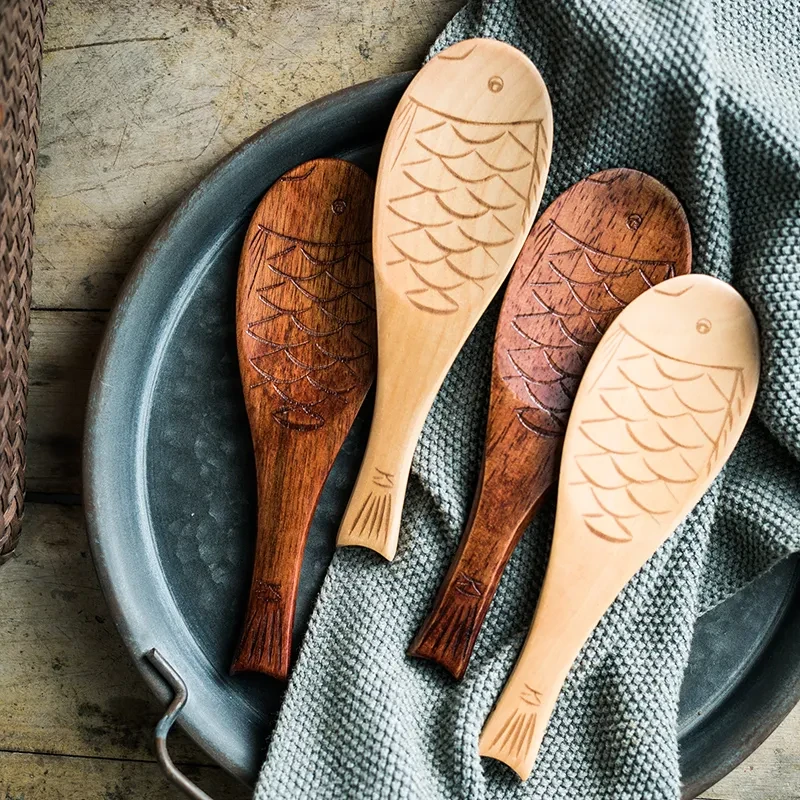 Non-stick Rice Dedicated Household Wooden Rice Spoon