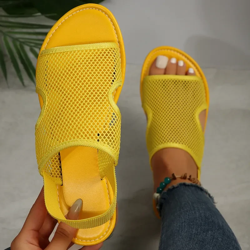 BreezeFlex Mesh Sandals: Summer Casual Breathable Flats for Women & Men