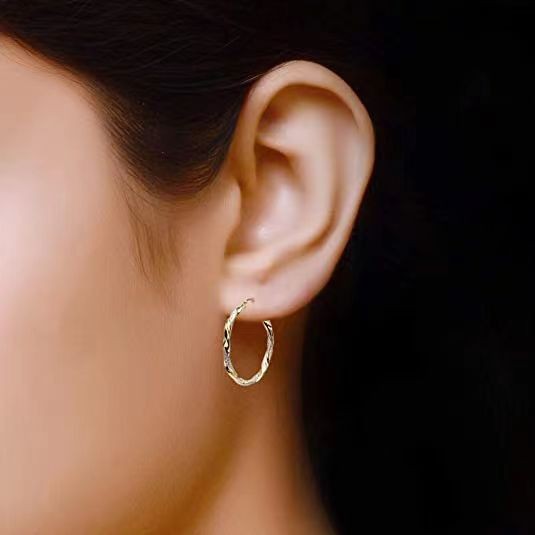 Simple Gold Alloy Earrings for Women