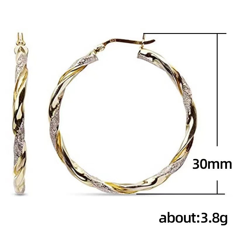 Simple Gold Alloy Earrings for Women