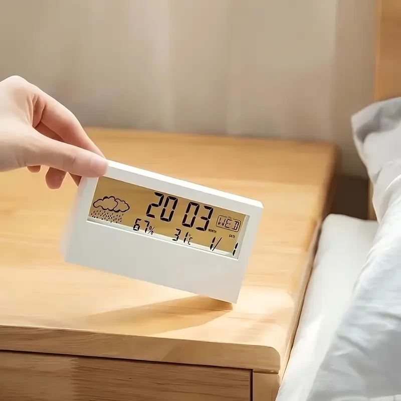 Silent LED Digital Clock with Weather