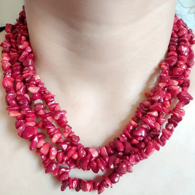 Luxury Red Coral Bead Necklace