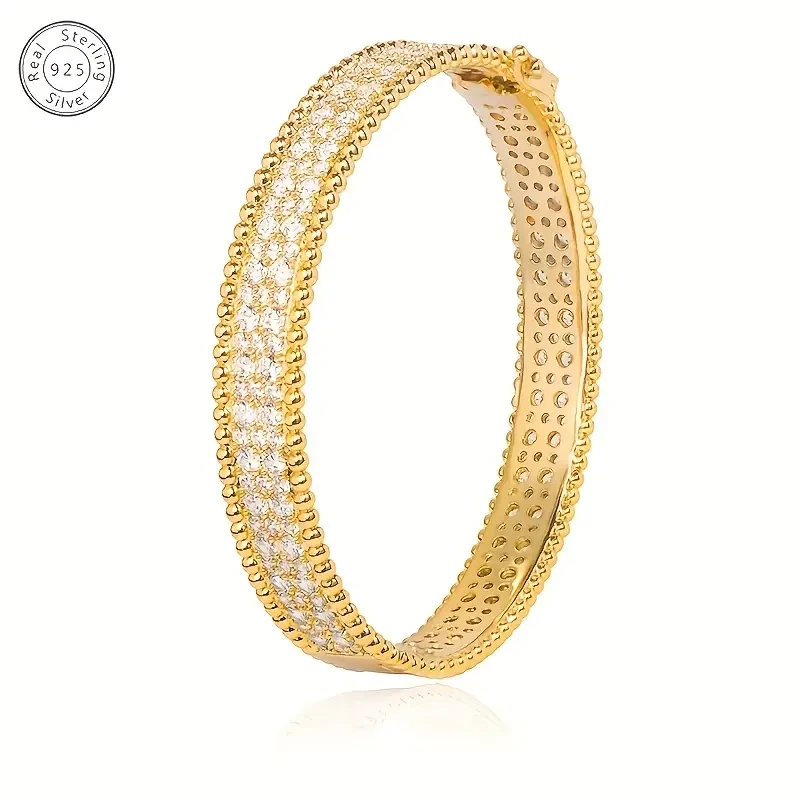 Luxurious 18K Gold-Plated Cubic Zirconia Bracelet