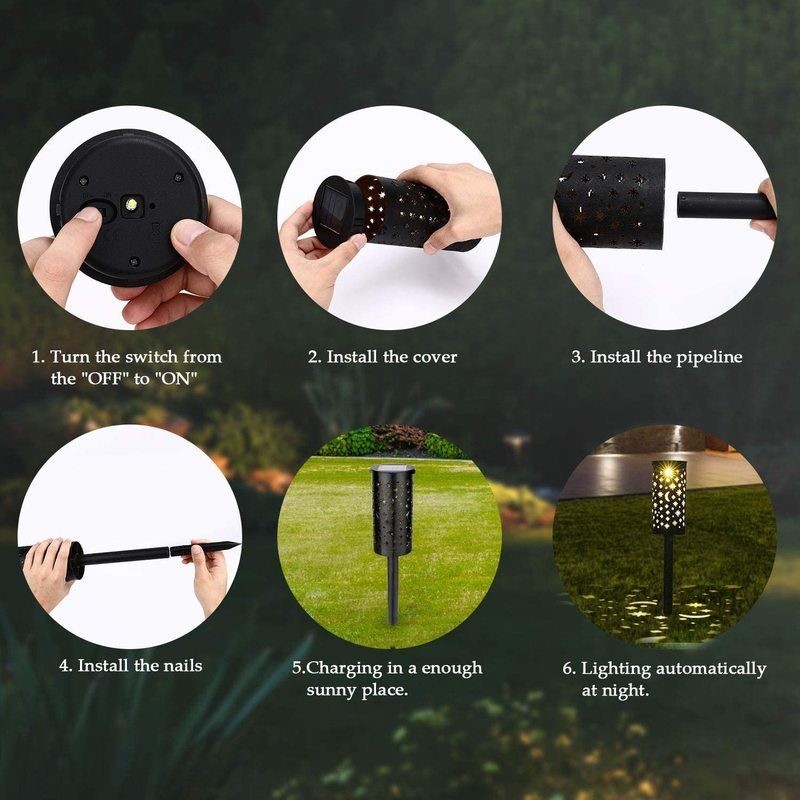6 pcs Garden Solar Light Outdoor Lantern Lights