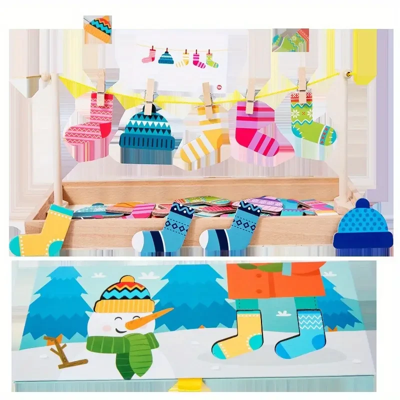 Children's Wooden Clothes Changing Puzzle Jigsaw Puzzle