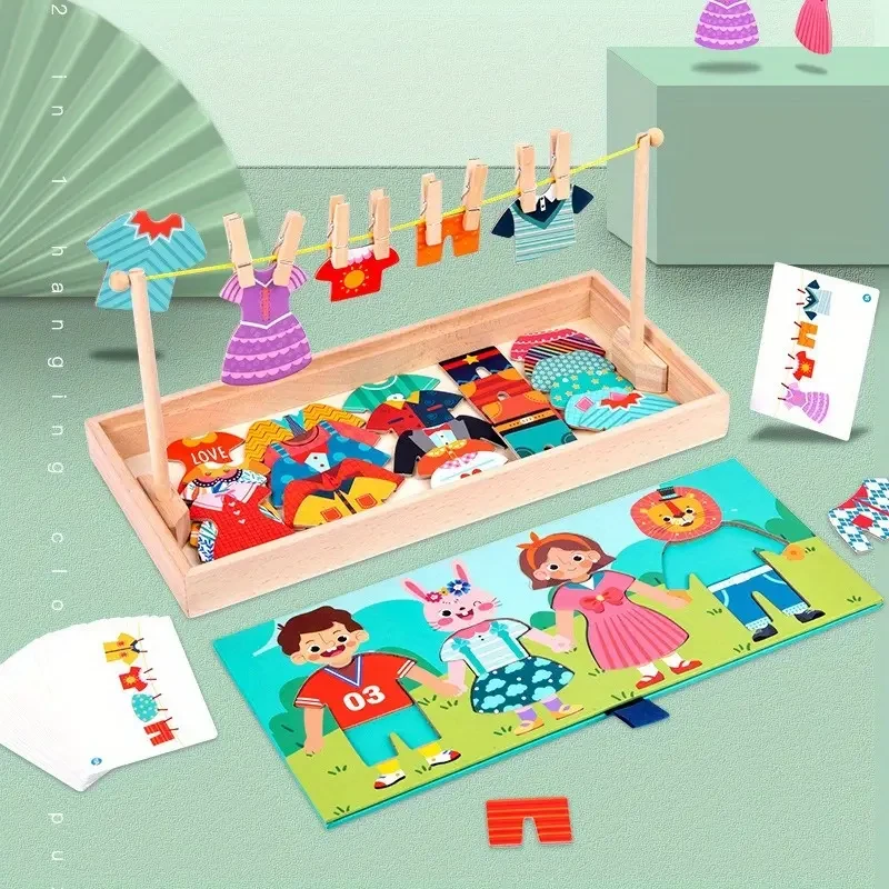Children's Wooden Clothes Changing Puzzle Jigsaw Puzzle