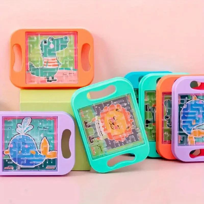12Pcs Cartoon Maze Game Toy Balance