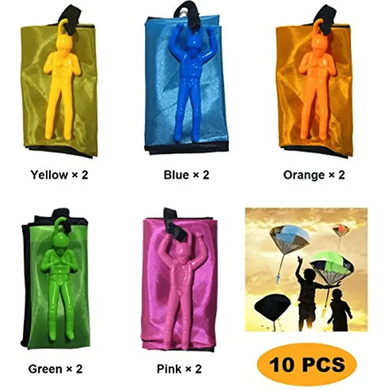 10pcs Tangle-Free Parachute Toys for Youngsters