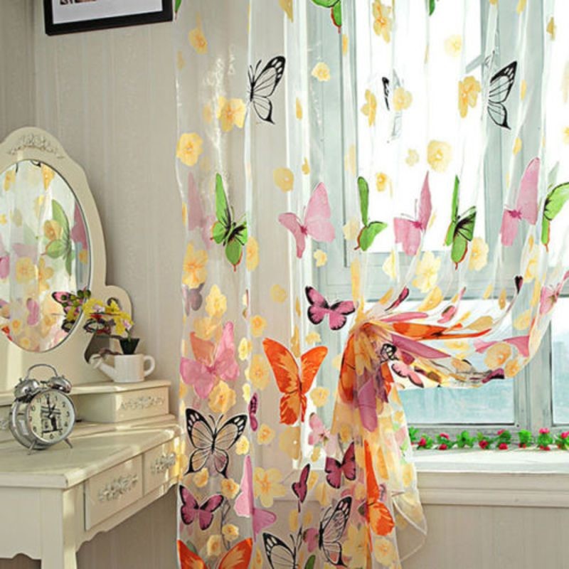 260*180cm Butterfly Voile Curtain Room Divider