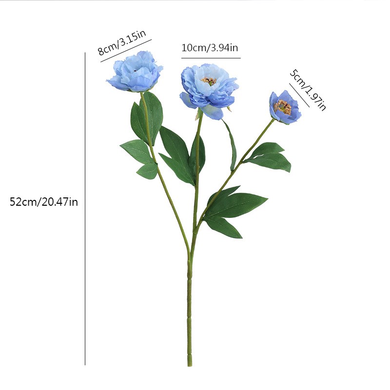 High-Quality Silk Peony Simulation Flowers - Artificial Bouquets for Indoor Living Room and Table Decoration