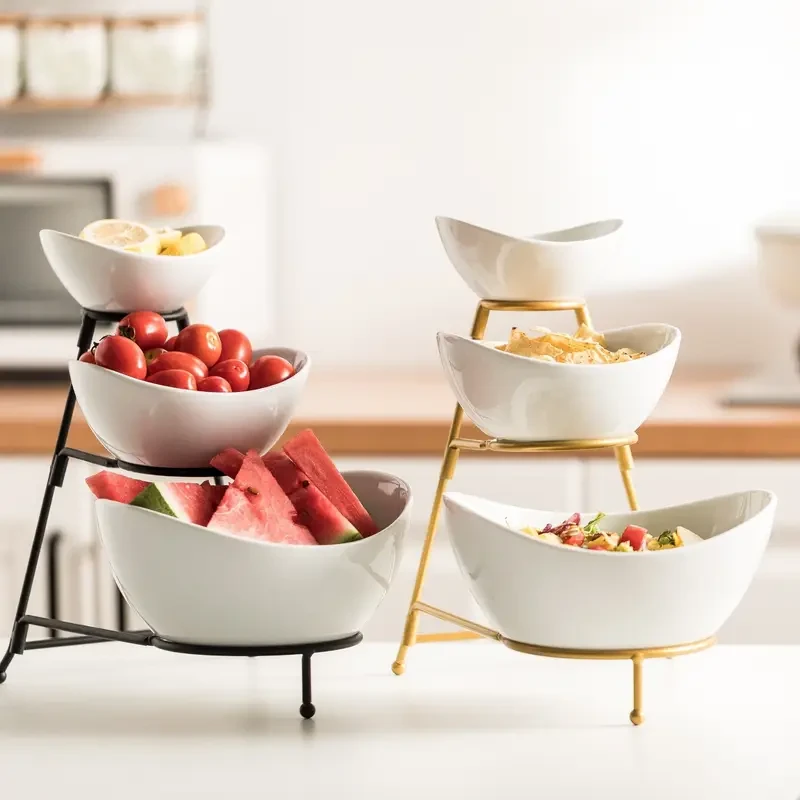 Elegant 3-Tier Ceramic Serving Stand Set