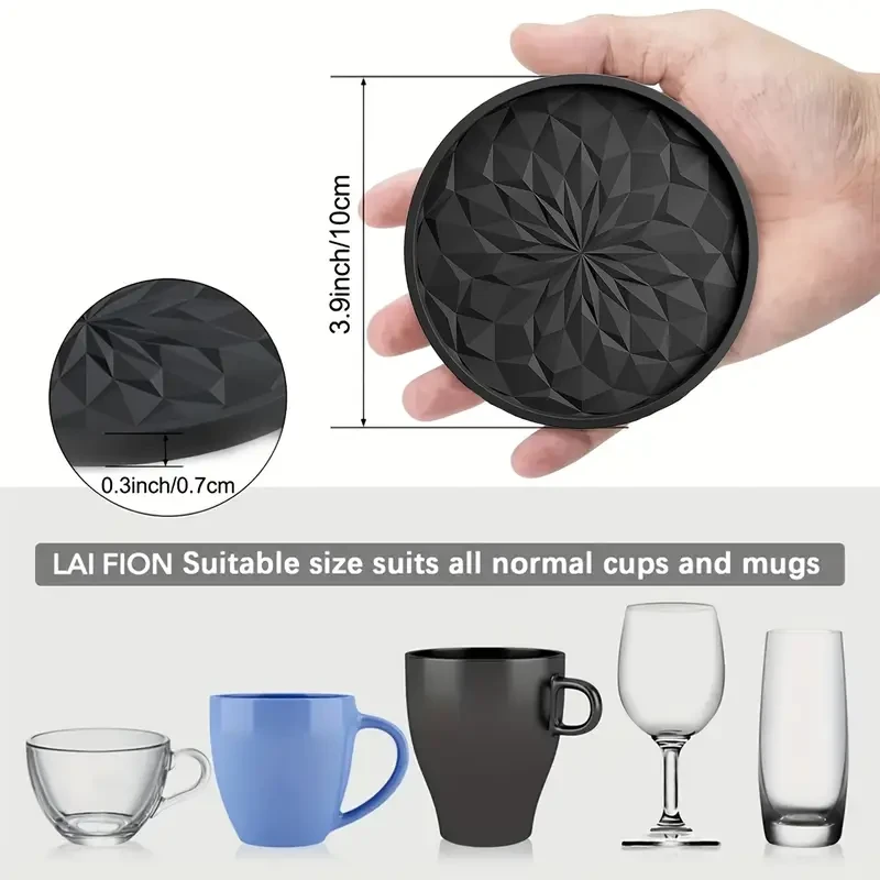 6-Pack Silicone Coasters with Holder