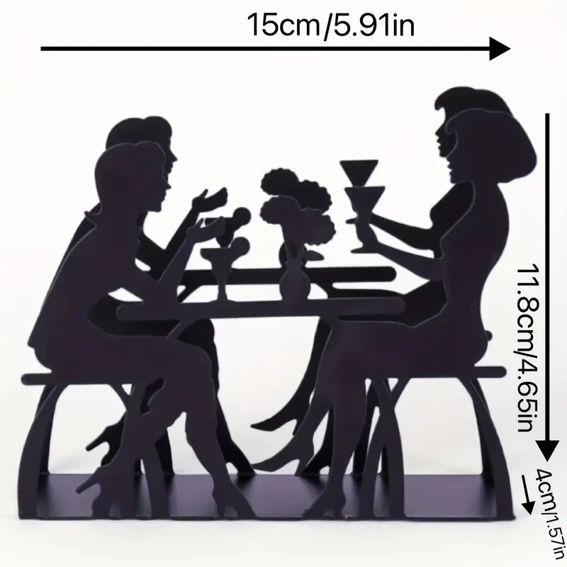 1pc Black/White Character Iron Napkin Holder