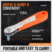 HORUSDY 1/4" Mini Ratchet Wrench Quarters Screwdriver Bits Set