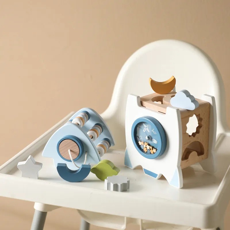 Montessori Educational Rocket Toys Baby Busy Box