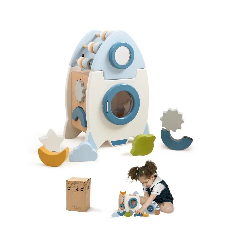 Montessori Educational Rocket Toys Baby Busy Box