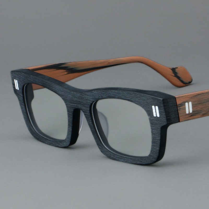 Thick Plate Glasses Patchwork Retro Frame