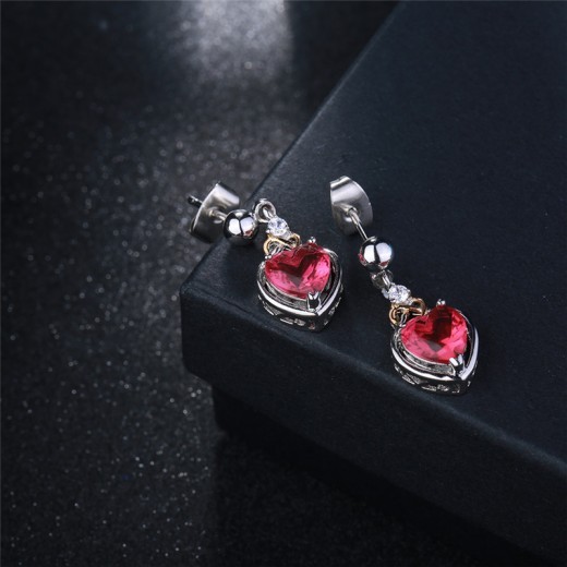Rose Heart Stud Earrings