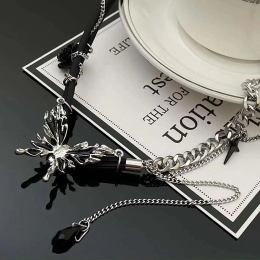 Women's Fashion Butterfly Rose Necklace