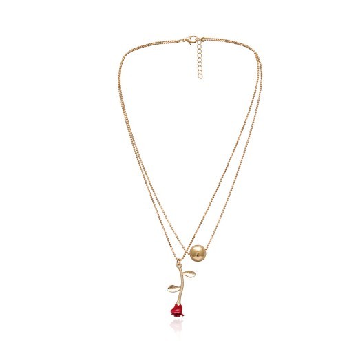 Rose solid geometric necklace