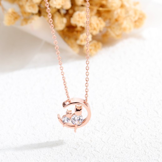 Rose Gold Zircon Clavicle Necklace