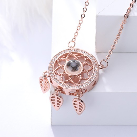 Natural Gemstone Stone Precious Rose Pendant