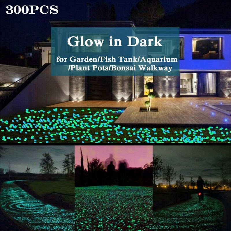300pcs Luminous Stones Glow Stones Garden Landscaping Decoration